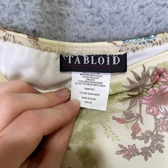 Tabloid womens 3x mini skirt green floral fairy whimsical garden y2k colorful - Picture 4 of 8